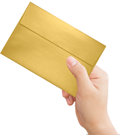 Gold Metallic 32lb A8 Invitation Envelopes (5 1/2 x 8 1/8) with Peel & Seal