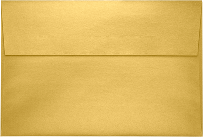 Gold Metallic 32lb A8 Invitation Envelopes (5 1/2 x 8 1/8) with Peel & Seal