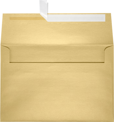 Light Gold Blonde Metallic 32lb A8 Invitation Envelopes (5 1/2 x 8 1/8) with Peel & Seal