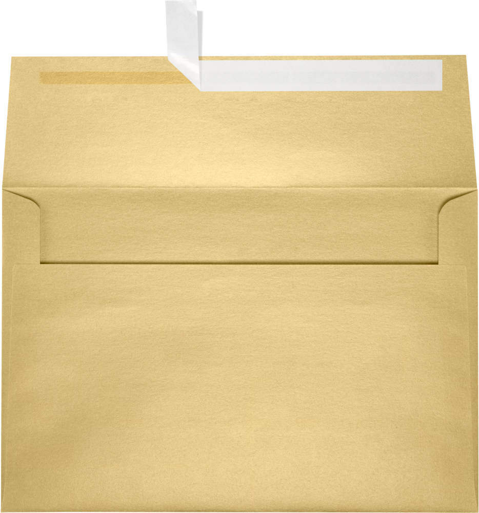 Light Gold Blonde Metallic 32lb A8 Invitation Envelopes (5 1/2 x 8 1/8) with Peel & Seal