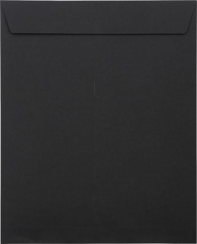 Smooth Midnight Black 32lb 8 1/2 x 10 1/2 Open End Envelopes with Peel & Seal