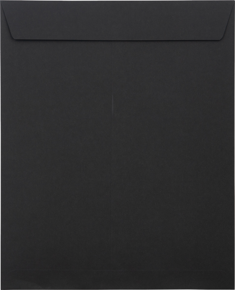 Smooth Midnight Black 32lb 8 1/2 x 10 1/2 Open End Envelopes with Peel & Seal