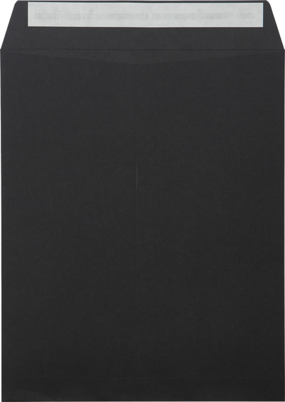 Smooth Midnight Black 32lb 8 1/2 x 10 1/2 Open End Envelopes with Peel & Seal
