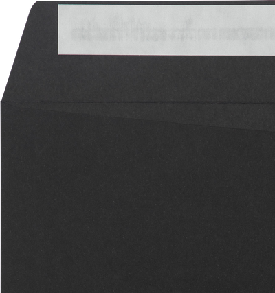 Smooth Midnight Black 32lb 8 1/2 x 10 1/2 Open End Envelopes with Peel & Seal