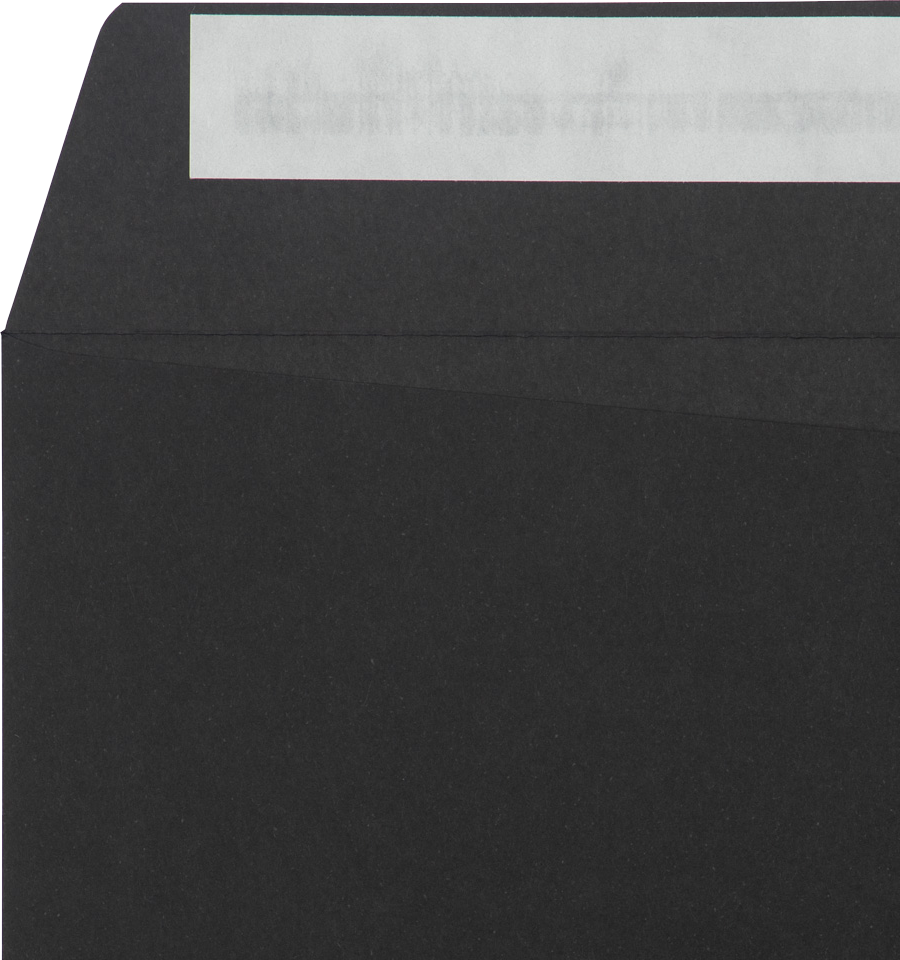 Smooth Midnight Black 32lb 8 1/2 x 10 1/2 Open End Envelopes with Peel & Seal