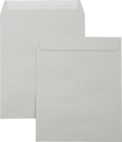 Pastel Gray 24lb 8 1/2 x 10 1/2 Open End Envelopes with Peel & Seal