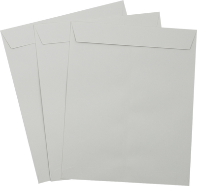 Pastel Gray 24lb 8 1/2 x 10 1/2 Open End Envelopes with Peel & Seal