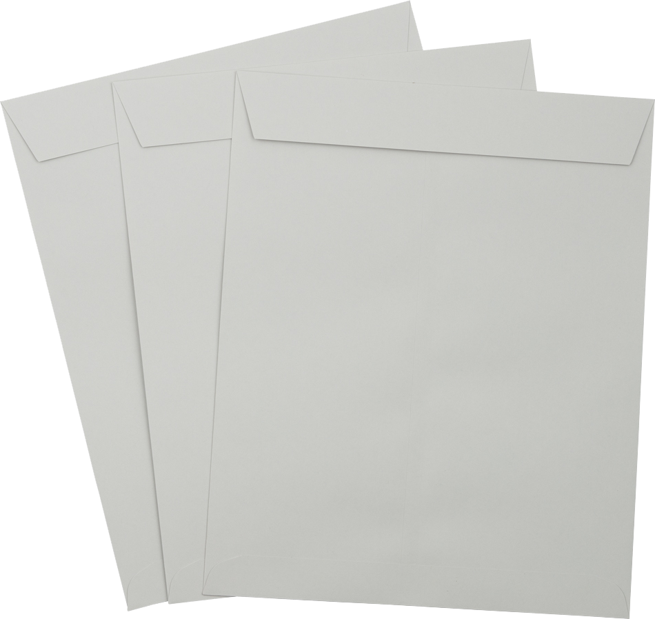 Pastel Gray 24lb 8 1/2 x 10 1/2 Open End Envelopes with Peel & Seal
