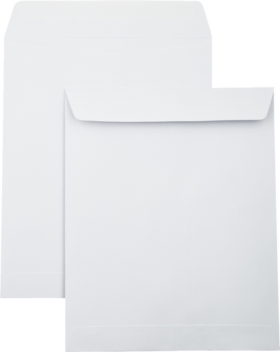 White 28lb 8 1/2 x 10 1/2 Open End Envelopes with Peel & Seal