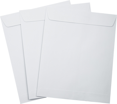 White 28lb 8 1/2 x 10 1/2 Open End Envelopes with Peel & Seal