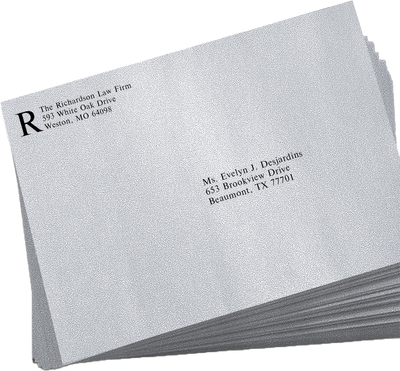 Silver Metallic 32lb 9 x 12 Open End Envelopes with Peel & Seal