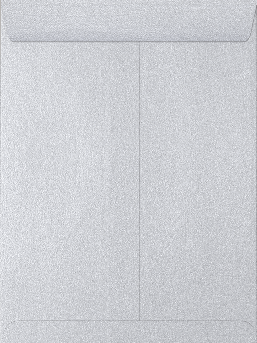Silver Metallic 32lb 9 x 12 Open End Envelopes with Peel & Seal