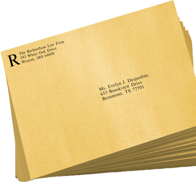 Gold Metallic 32lb 9 x 12 Open End Envelopes with Peel & Seal