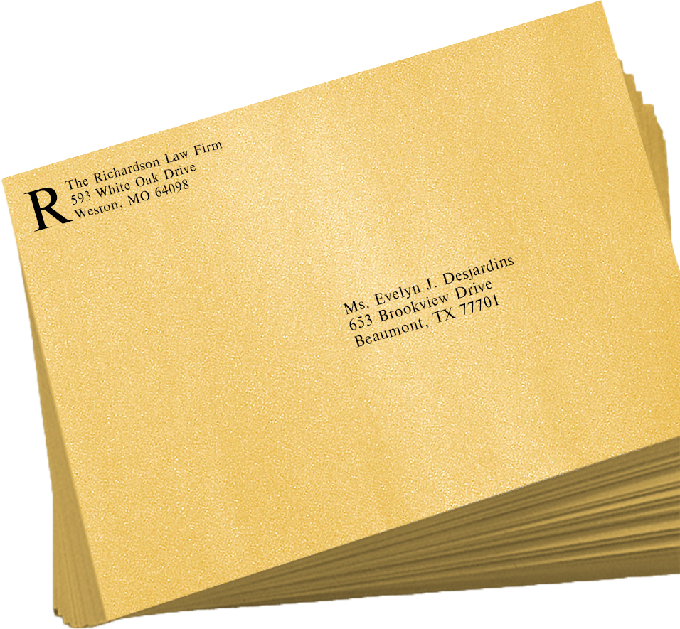 Gold Metallic 32lb 9 x 12 Open End Envelopes with Peel & Seal