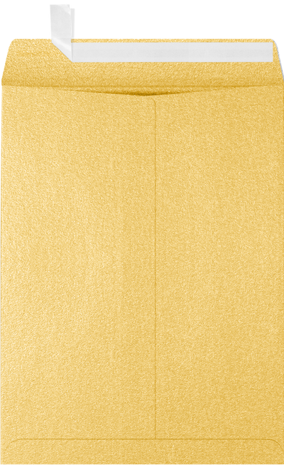 Gold Metallic 32lb 9 x 12 Open End Envelopes with Peel & Seal