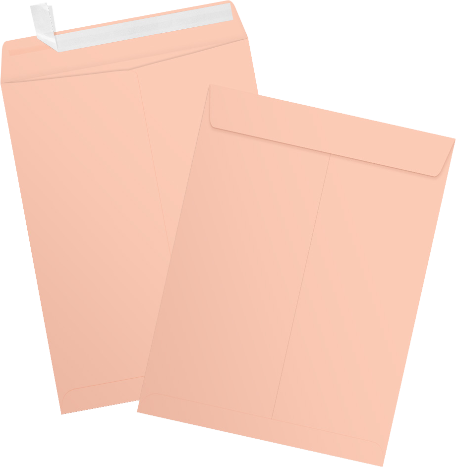 Blush Pink 32lb 9 x 12 Open End Envelopes with Peel & Seal