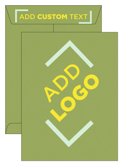 Dark Green Olive 28lb 9 x 12 Open End Envelopes with Peel & Seal