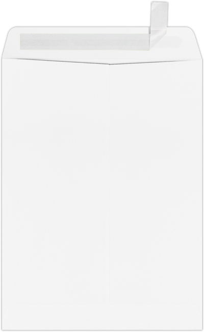White Recycled 32lb 9 x 12 Open End Envelopes with Peel & Seal