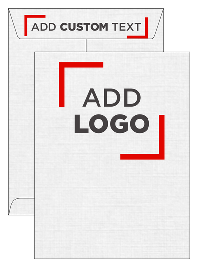White Linen 32lb 9 x 12 Open End Envelopes with Peel & Seal