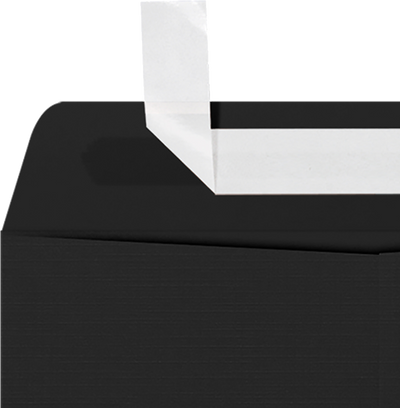 Black Linen 32lb 9 x 12 Open End Envelopes with Peel & Seal