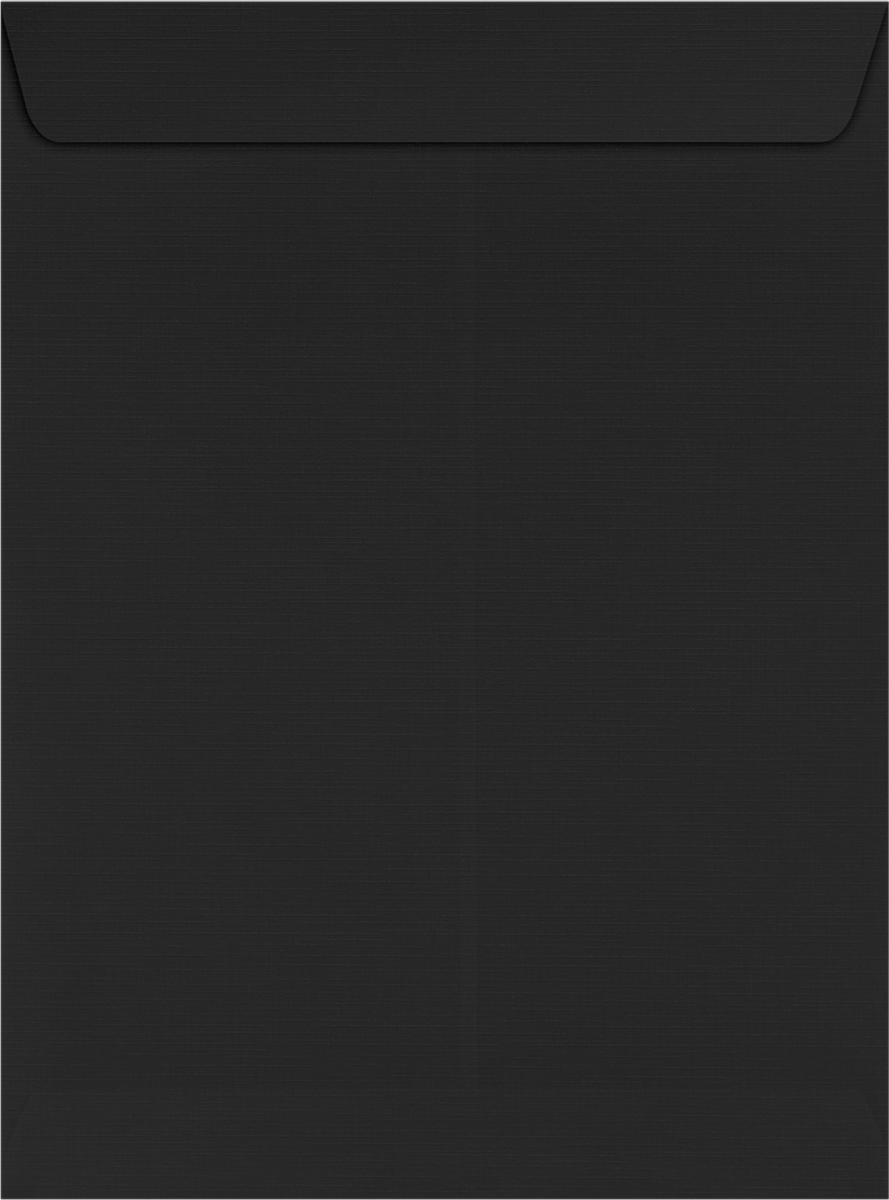 Black Linen 32lb 9 x 12 Open End Envelopes with Peel & Seal