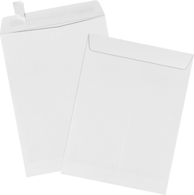 White Linen 32lb 9 x 12 Open End Envelopes with Peel & Seal