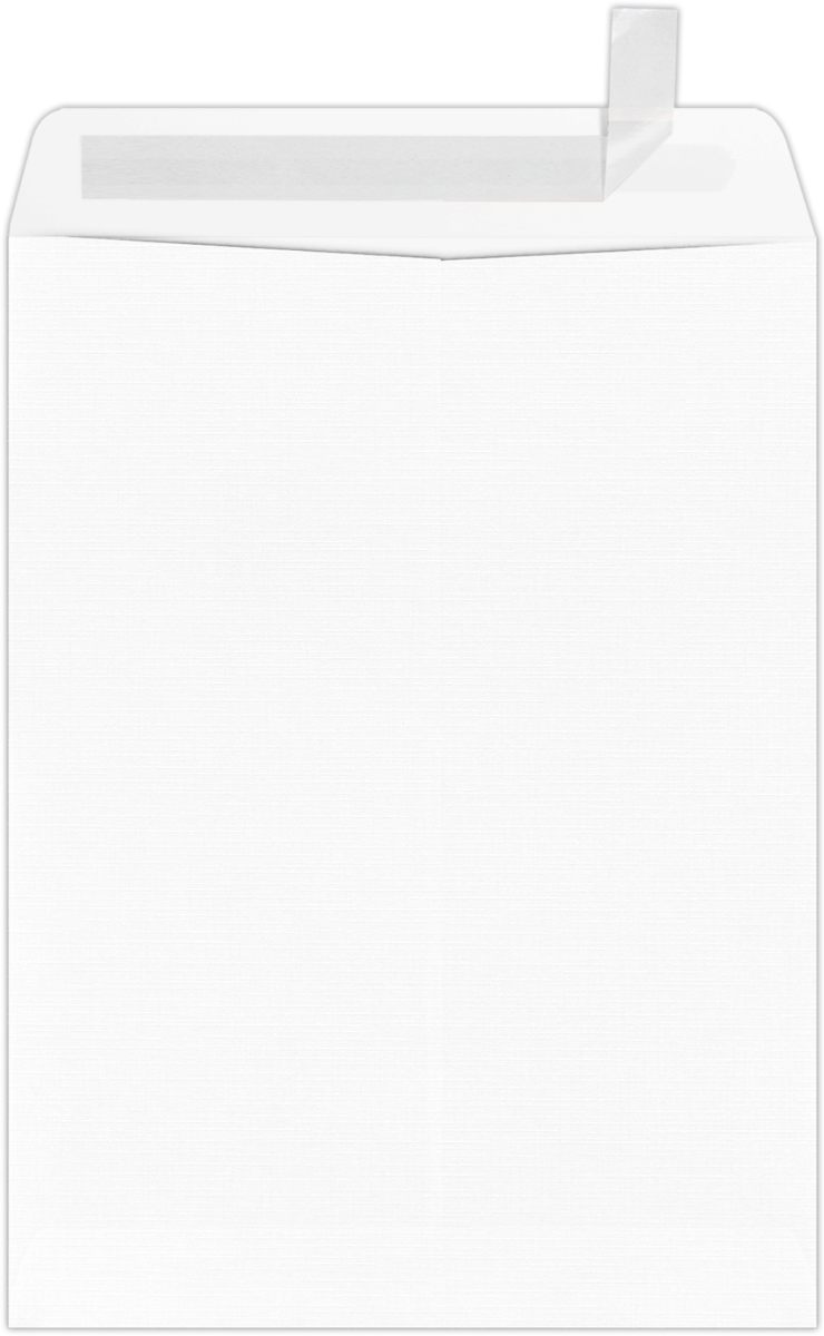 White Linen 32lb 9 x 12 Open End Envelopes with Peel & Seal
