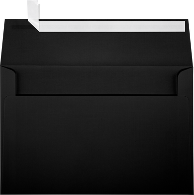 Black Linen 32lb A9 Invitation Envelopes (5 3/4 x 8 3/4) with Peel & Seal