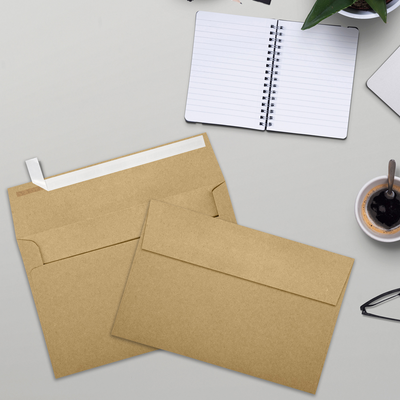 Grocery Bag 28lb A9 Invitation Envelopes (5 3/4 x 8 3/4) with Peel & Seal