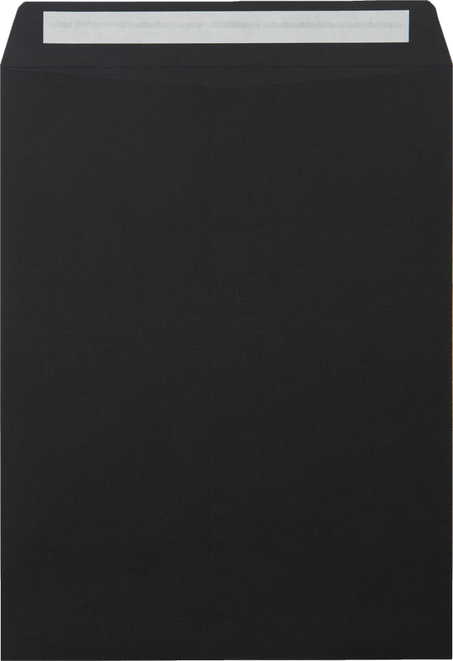 Black Linen 32lb 10 x 13 Open End Envelopes with Peel & Seal