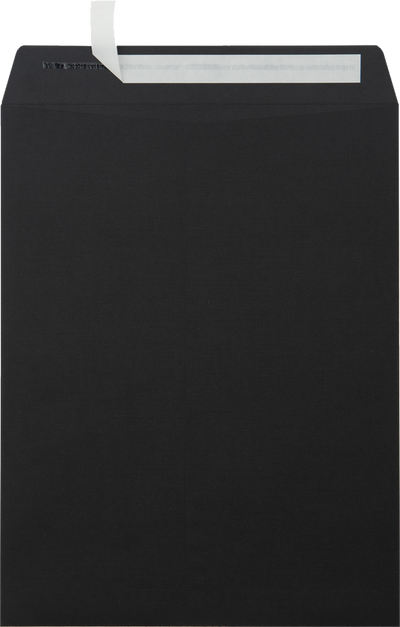 Black Linen 32lb 10 x 13 Open End Envelopes with Peel & Seal