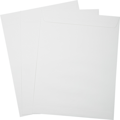 White Linen 32lb 10 x 13 Open End Envelopes with Peel & Seal