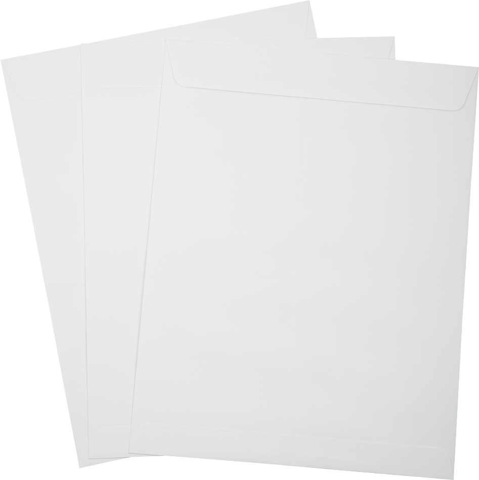 White Linen 32lb 10 x 13 Open End Envelopes with Peel & Seal
