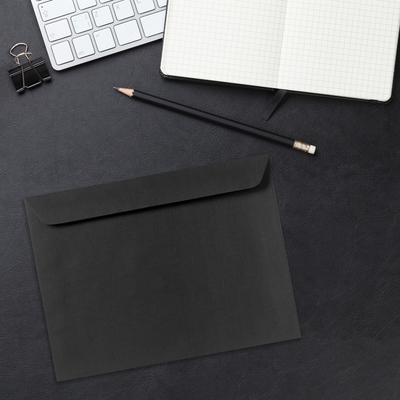 Black Linen 32lb 9 x 12 Booklet Envelopes