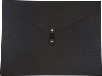 Black Kraft Jumbo 12 1/2 x 16 1/2 x 1/2 Button and String Portfolios