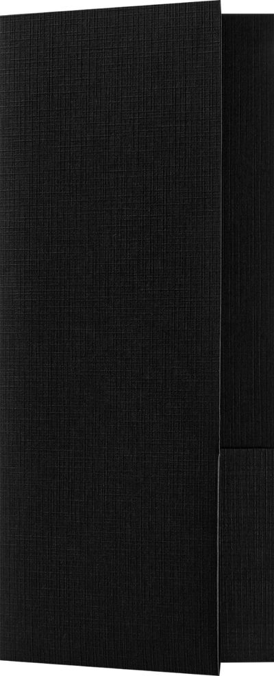 Deep Black Linen 4 x 9 Mini Folders