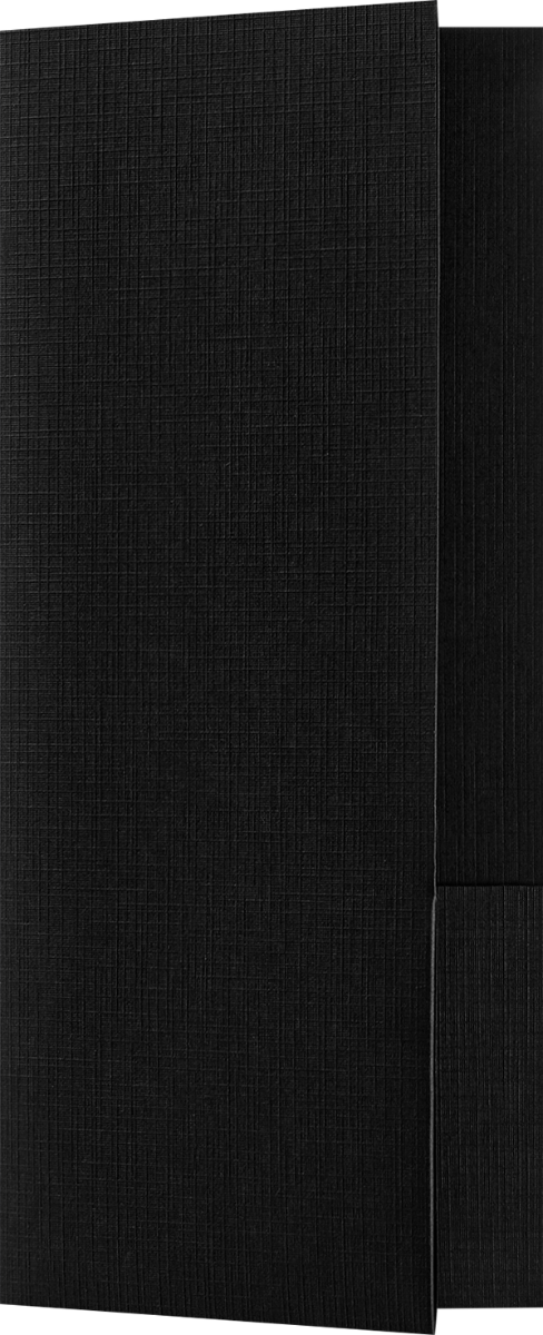 Deep Black Linen 4 x 9 Mini Folders