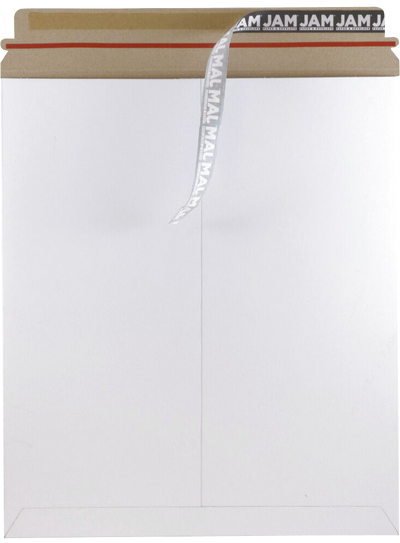 White 130lb 12 3/4 x 15 Photo Mailer Envelopes with Peel & Seal