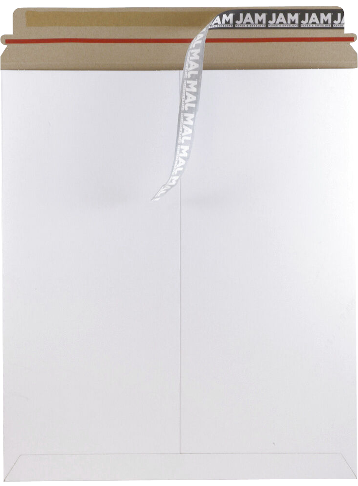 White 130lb 12 3/4 x 15 Photo Mailer Envelopes with Peel & Seal