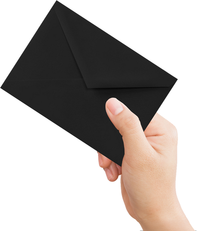 Smooth Midnight Black 32lb 4 Bar V Flap Envelopes (3 5/8 x 5 1/8)
