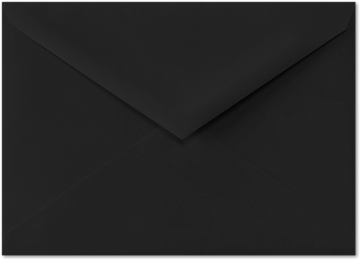 Smooth Midnight Black 32lb 4 Bar V Flap Envelopes (3 5/8 x 5 1/8)