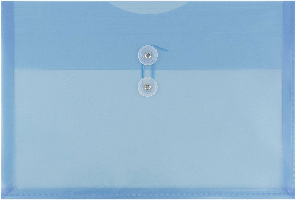 Blue Legal Open End Plastic Envelopes (9 3/4 x 14 1/2) with Button & String
