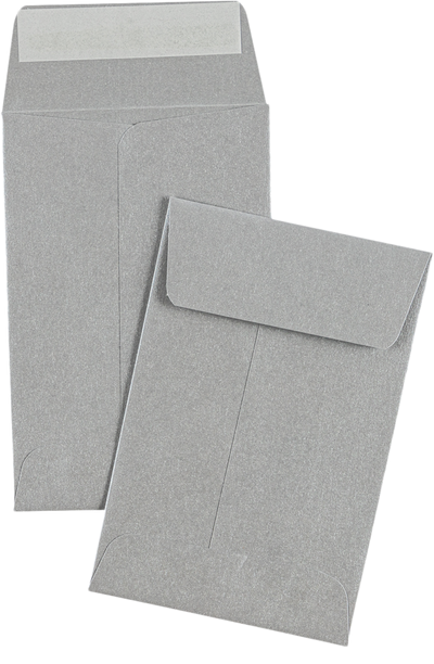 Silver Metallic 32lb #4 Coin Envelopes (3 x 4 1/2)