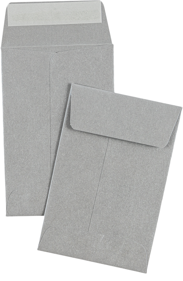Silver Metallic 32lb #4 Coin Envelopes (3 x 4 1/2)
