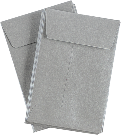 Silver Metallic 32lb #4 Coin Envelopes (3 x 4 1/2)