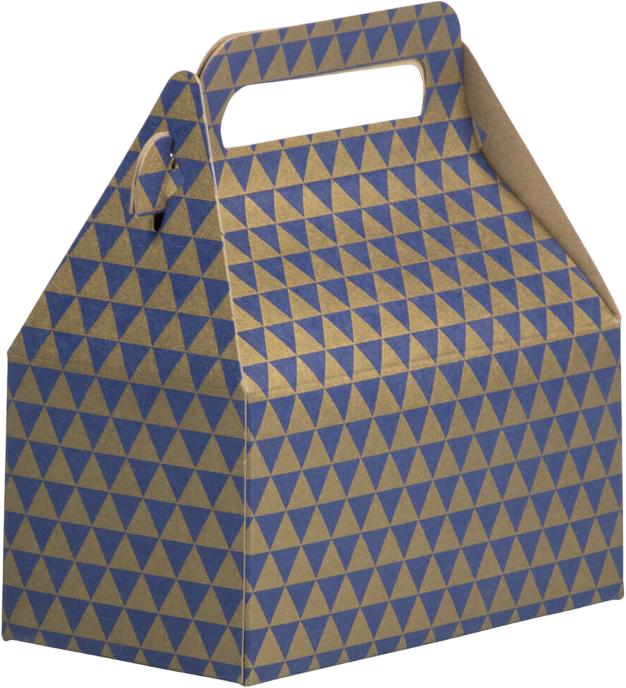 Purple and Gold Diamond Small Gable Gift Boxes (3 1/4 x 6 x 3)
