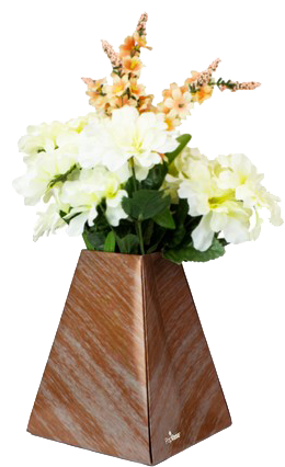 Mahogany Woodgrain Design Paper Pop Flower Vases - 3 Pack