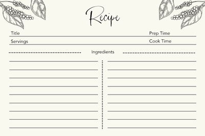 Natural 4 x 6 Recipe Cards