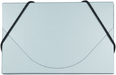 Silver Metallic Plastic Business Card Case - 20 Card Capacity