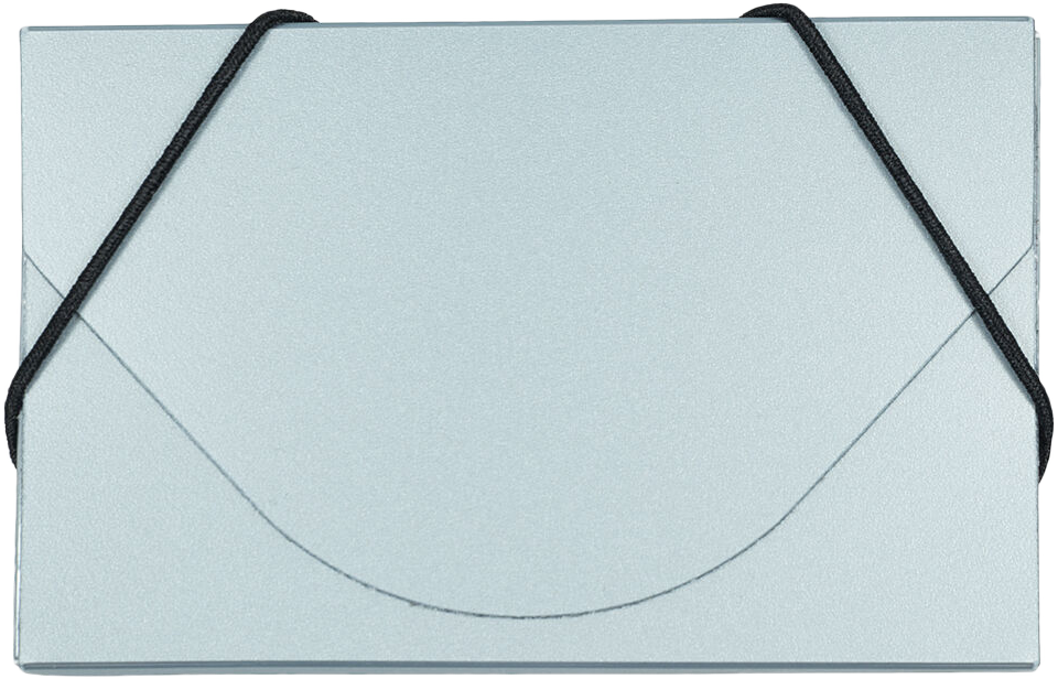 Silver Metallic Plastic Business Card Case - 20 Card Capacity